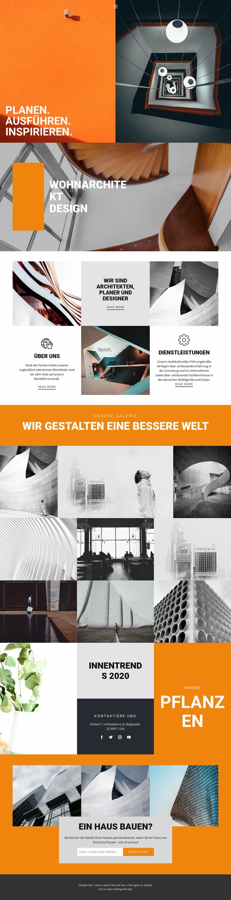 Inspirierende Wege der Architektur Website Builder-Vorlagen