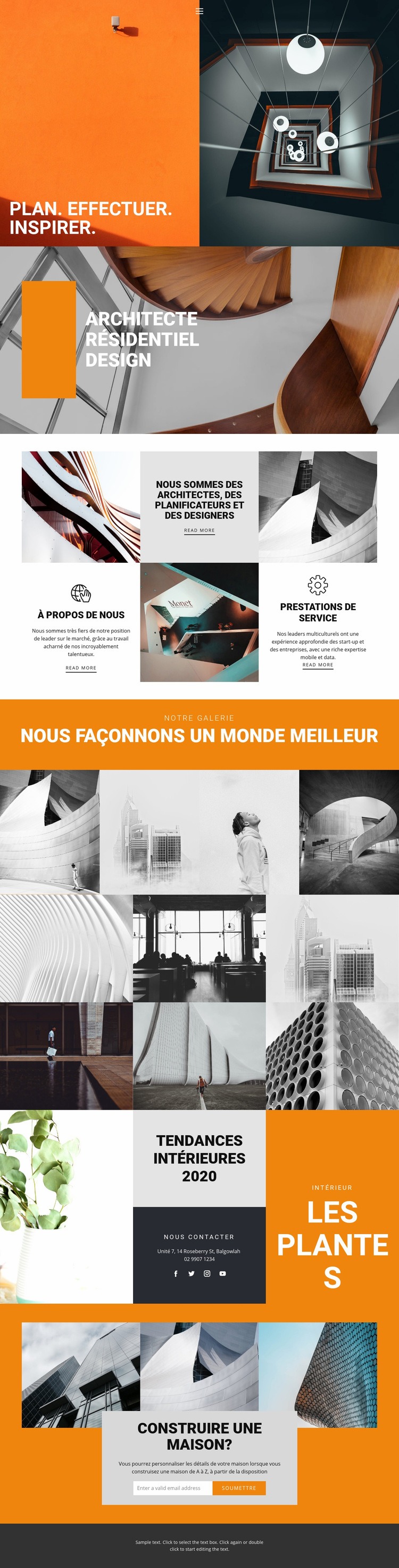 Architecture inspirante Créateur de site Web HTML