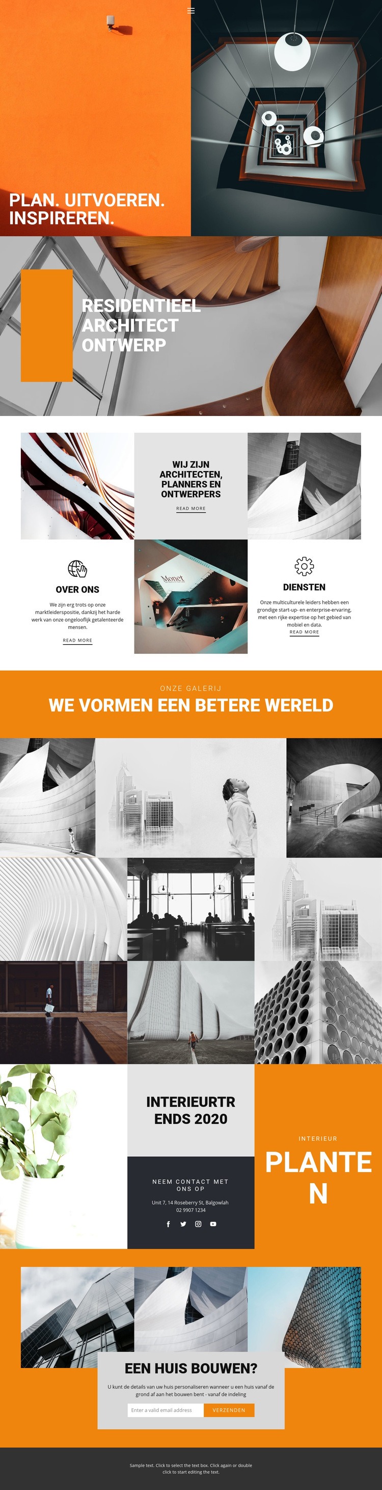 Inspirerende manieren van architectuur Website mockup