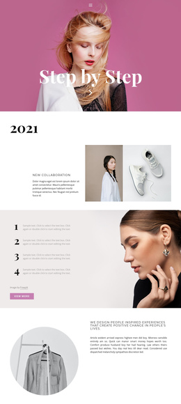 Step By Step To Style - Drag & Вrop One Page Template
