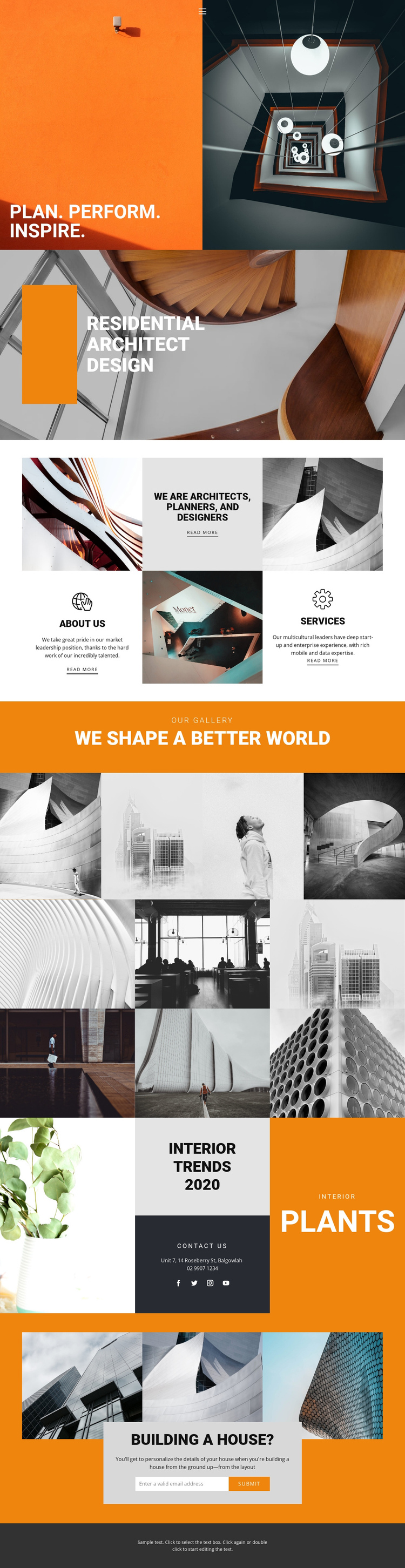 Inspiring ways of architecture One Page Template