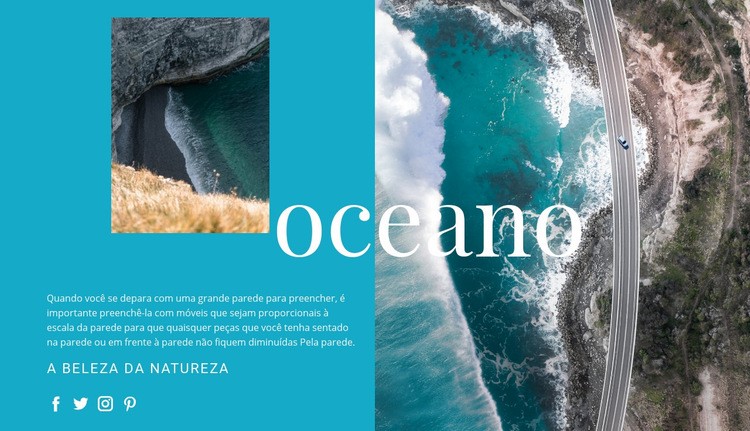 Viagem de aventura no oceano Design do site