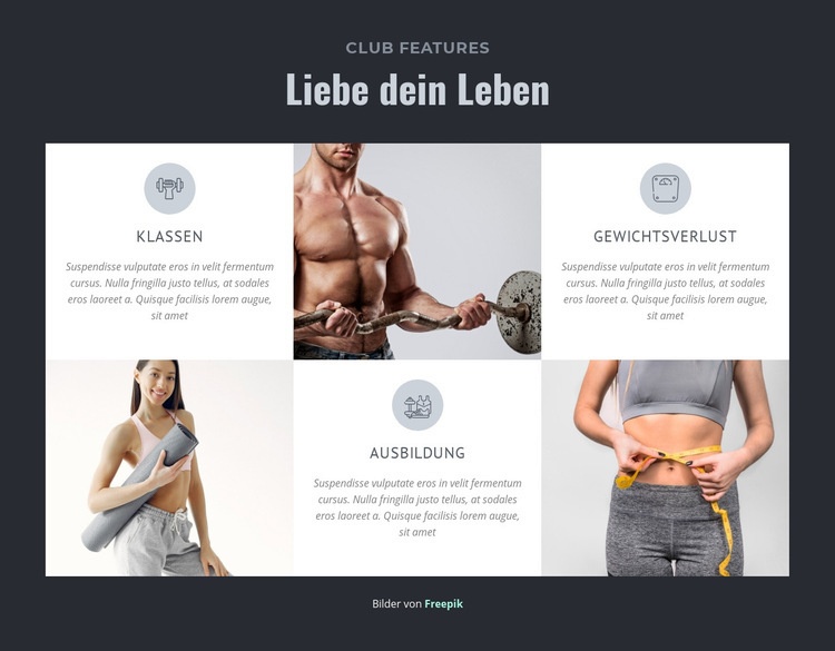 Vorteile des Trainings im Fitnessstudio HTML5-Vorlage