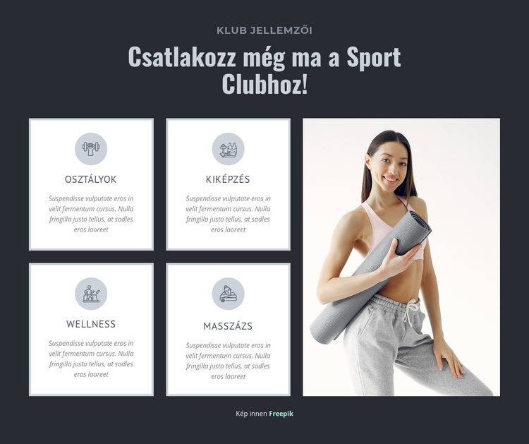 Egészséges életstílus és sportklub HTML Sablon