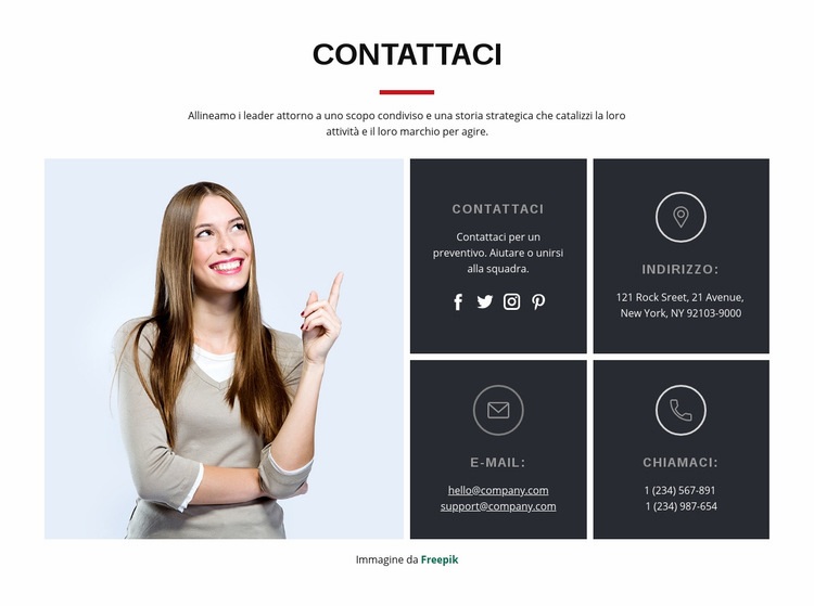 Inizia un progetto con noi Costruttore di siti web HTML