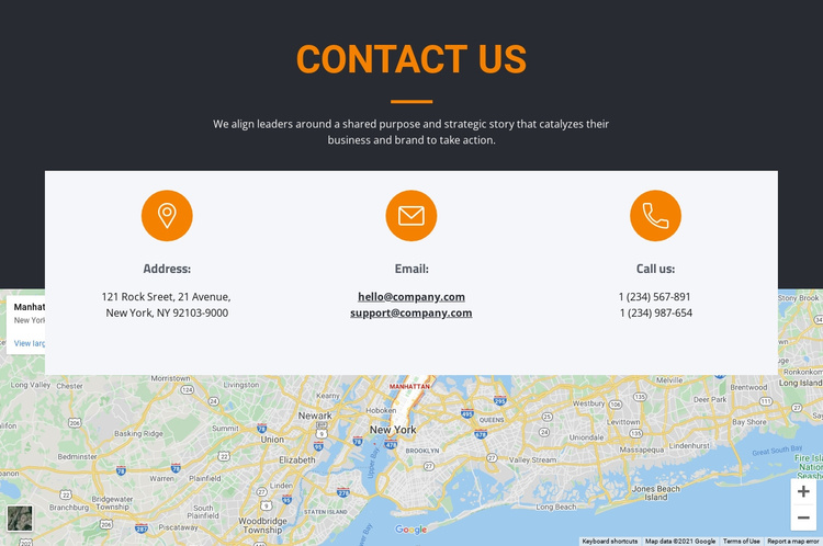 Address and email Joomla Template