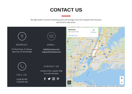 Contact Block With Map - Ultimate One Page Template