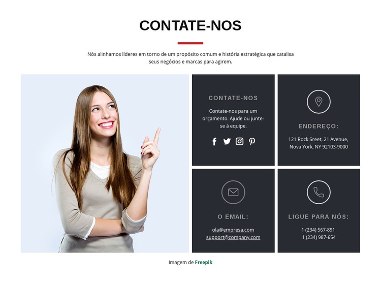 Comece um projeto conosco Design do site