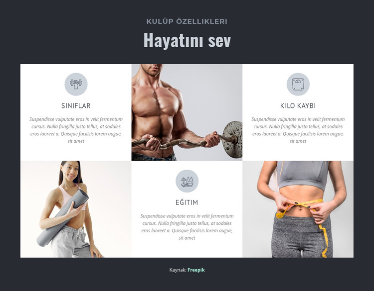 Spor salonunda egzersiz yapmanın faydaları HTML Şablonu