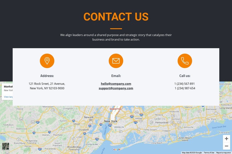 Address and email Webflow Template Alternative