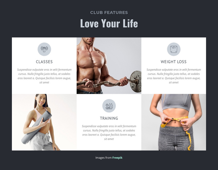 Benefits of exercising in a gym Website Builder Software