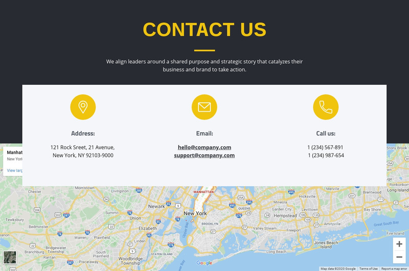 Address and email Wix Template Alternative