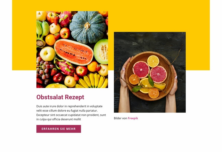 Obstsalat Rezept Website design