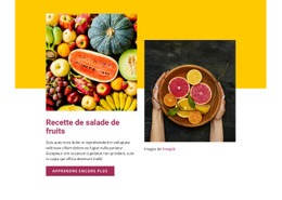 Recette De Salade De Fruits : Modèle D'Une Page Facile À Utiliser