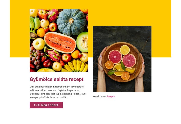 Gyümölcs saláta recept HTML Sablon
