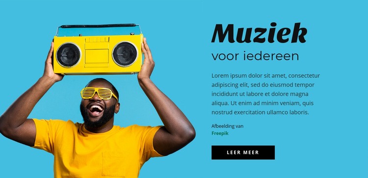 Muziek voor iedereen Website mockup