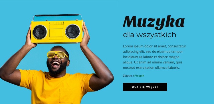 Muzyka dla każdego Makieta strony internetowej