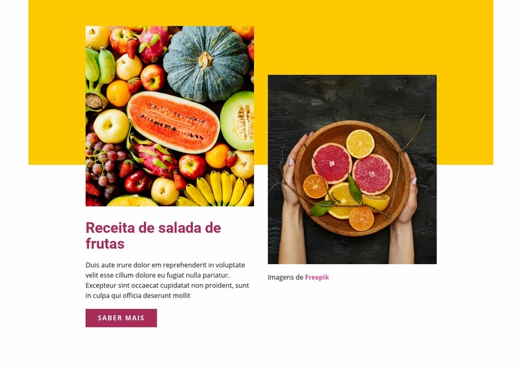 Receita de salada de frutas Maquete do site