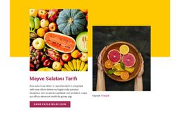 Meyve Salatası Tarifi Için HTML Web Sitesi