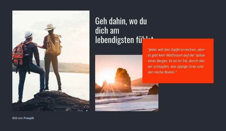 Die Reise verändert dich Landing Page