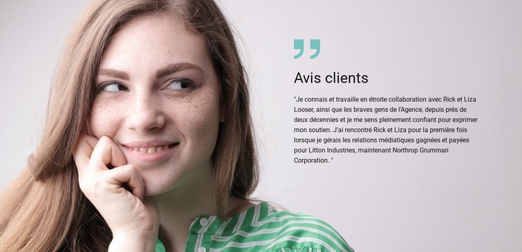 Avis clients Modèles de constructeur de sites Web