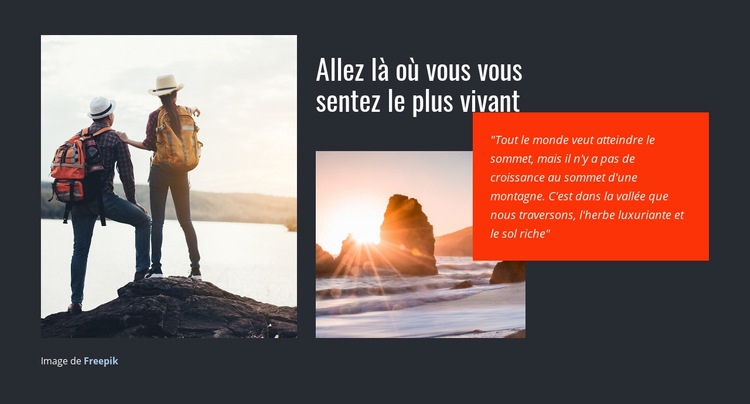 Le voyage vous change Créateur de site Web HTML