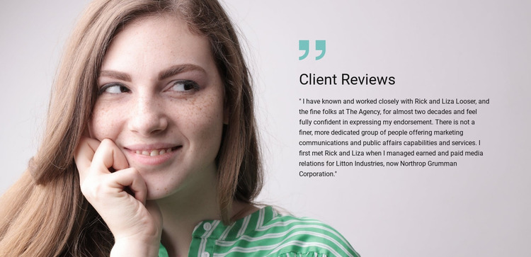 Clients reviews Website Mockup