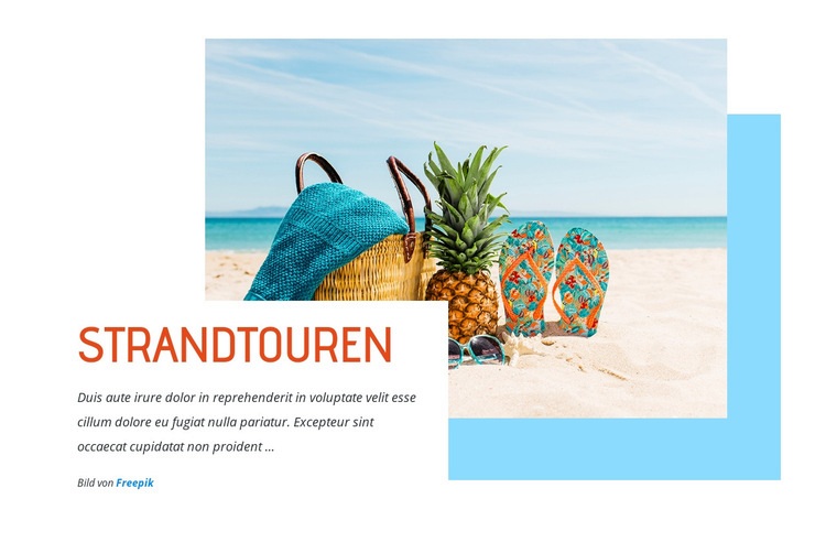 Atemberaubende Strandtouren Website-Modell