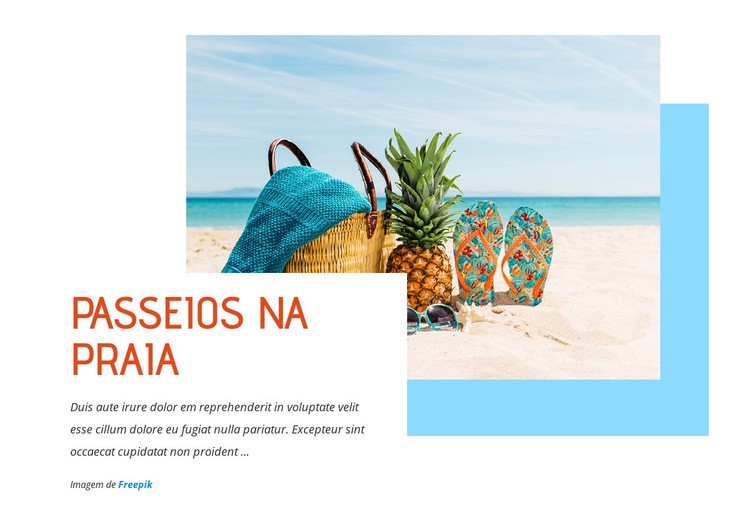 Passeios de praia de tirar o fôlego Design do site