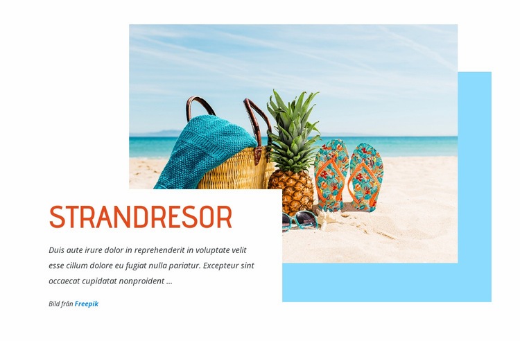 Hisnande strandturer Hemsidedesign