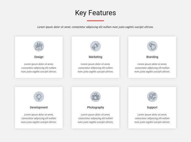 Key features CSS Template