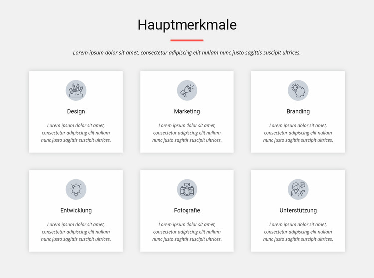 Hauptmerkmale Joomla Vorlage