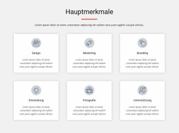 Hauptmerkmale - Einfaches Website-Design
