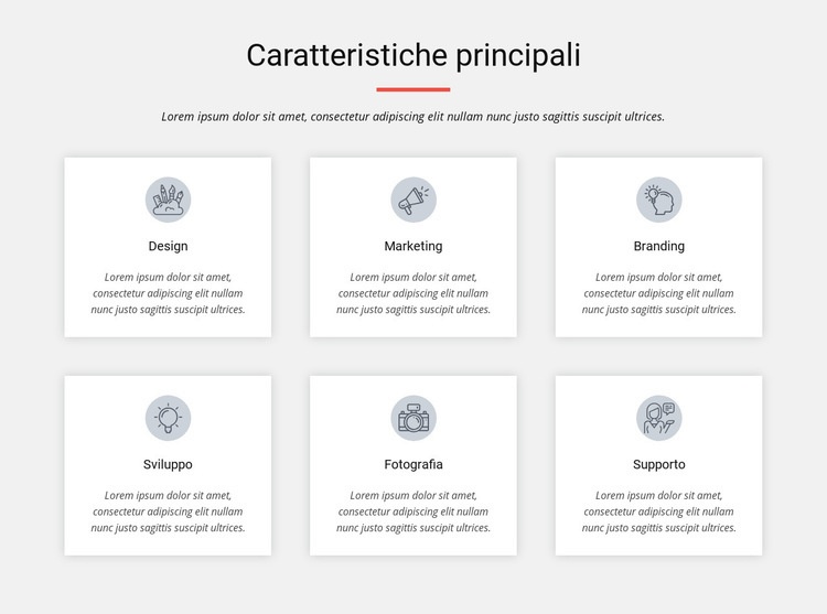 Caratteristiche principali Progettazione di siti web