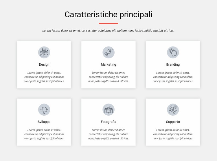 Caratteristiche principali Modello HTML5