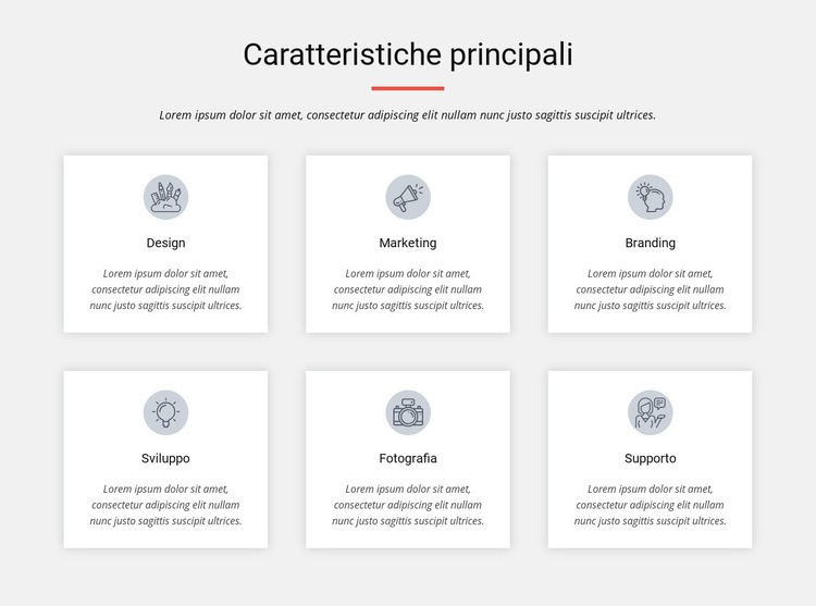 Caratteristiche principali Un modello di pagina