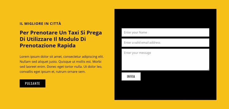 Servizio di trasporto auto Un modello di pagina