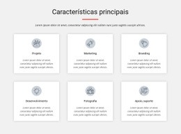 Características Principais - Modelo HTML5 Multifuncional