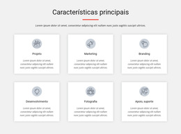 Características Principais - Modelo De Página De Destino