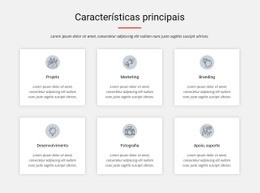 Características Principais - Pronto Para Usar Um Modelo De Página