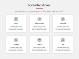 Designmall För Nyckelfunktioner