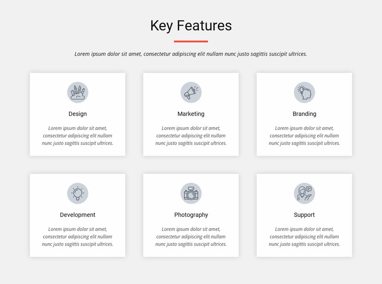 Key features Website Builder Templates