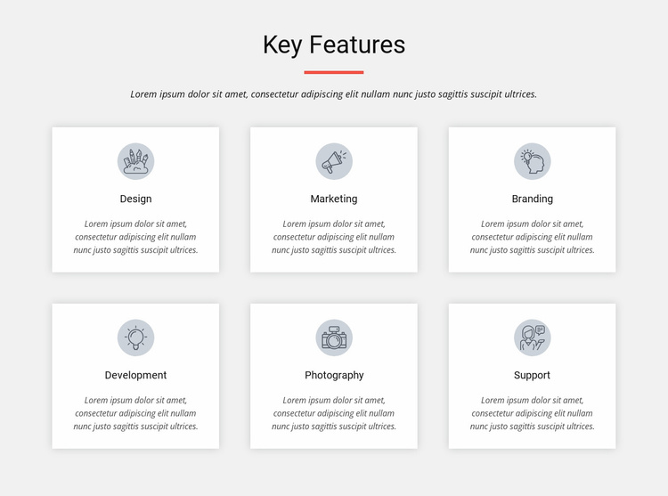 Key features eCommerce Template