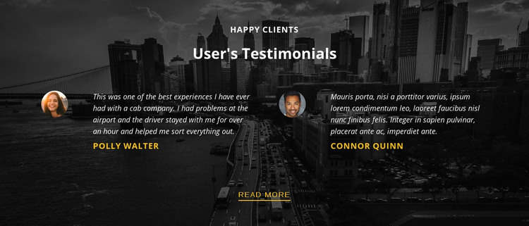 Happy customers Homepage Design