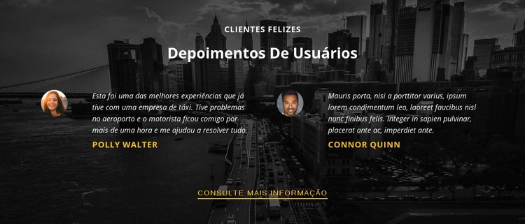 Clientes felizes Construtor de sites HTML