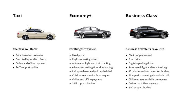 Taxi en autoservice CSS-sjabloon