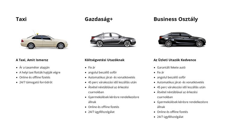 Taxi és autószerviz Sablon