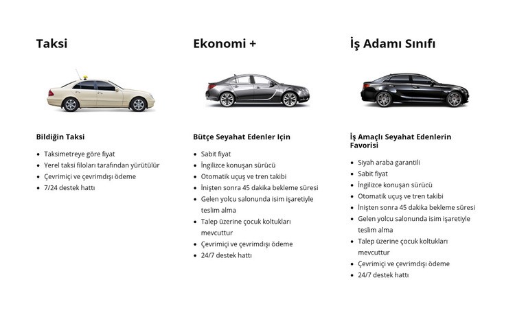 Taksi ve araba servisi Şablon