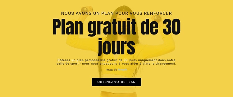 Plan de 30 jours gratuit Créateur de site Web HTML