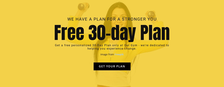Free 30day plan HTML Template
